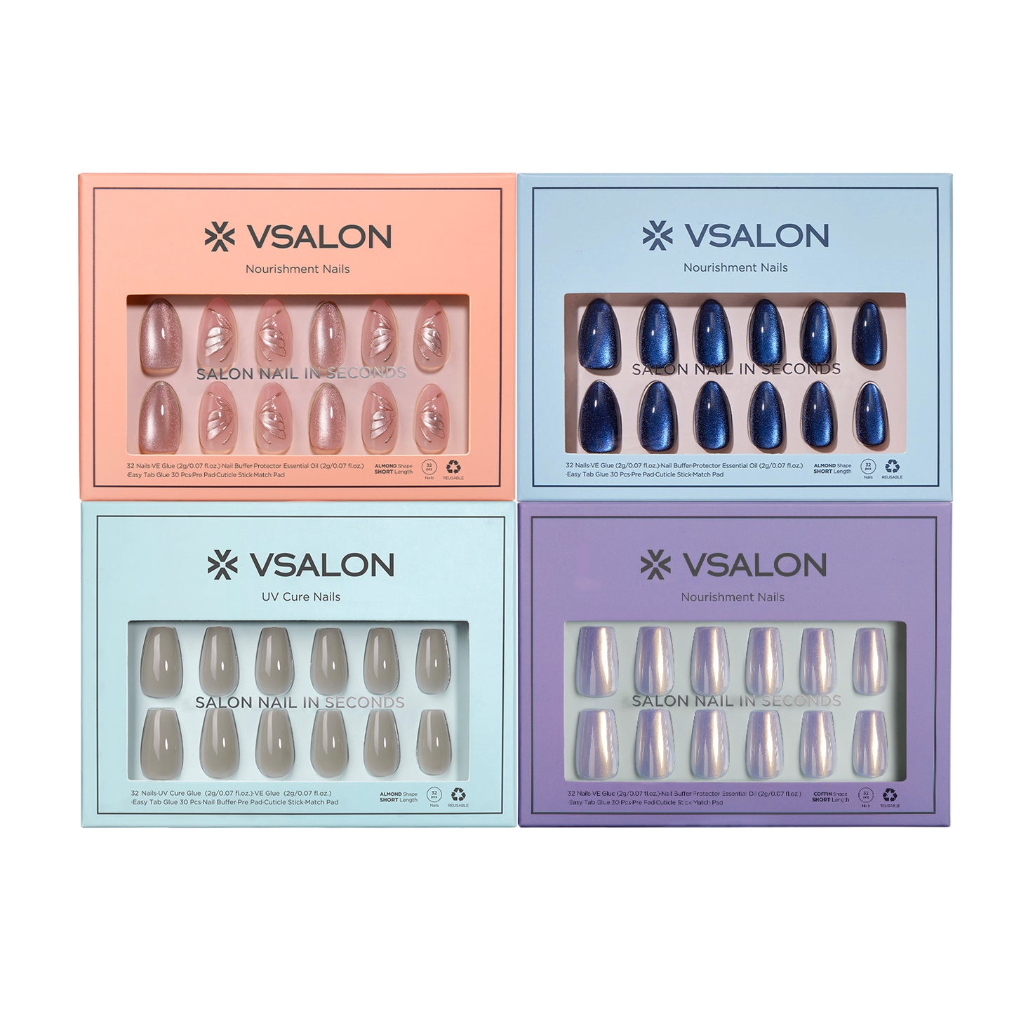 Dreamscape Fantasy Set: 4 Nail Sets + Tools Included