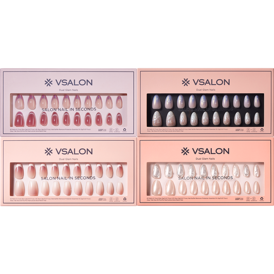 Turnkey Salon Kit: Surpised Luxury 4 Nails Set+ UV LAMP+Remover+VE Glue