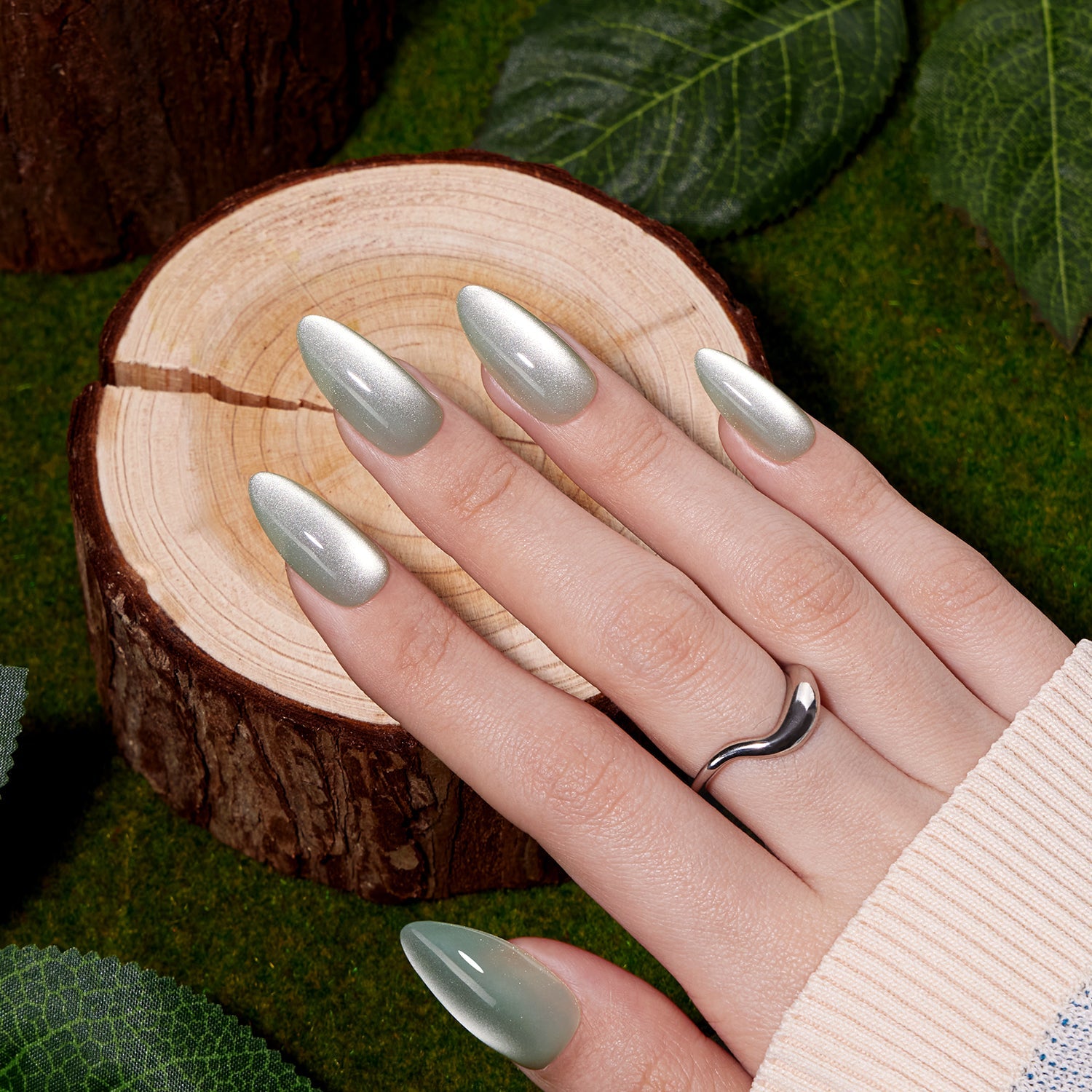 🌿Green Nails for Picnics & Outdoor Photos