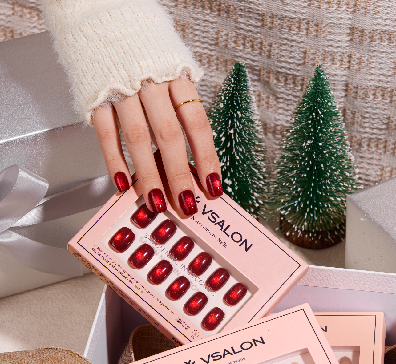 christmas press on nails holiday party nails