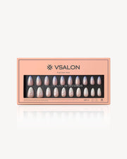 VSALON Weekend Warrior gradient star and pearl almond press-on nails featuring dreamy ombre colors with decorative nail art in a dual glam nail set box
