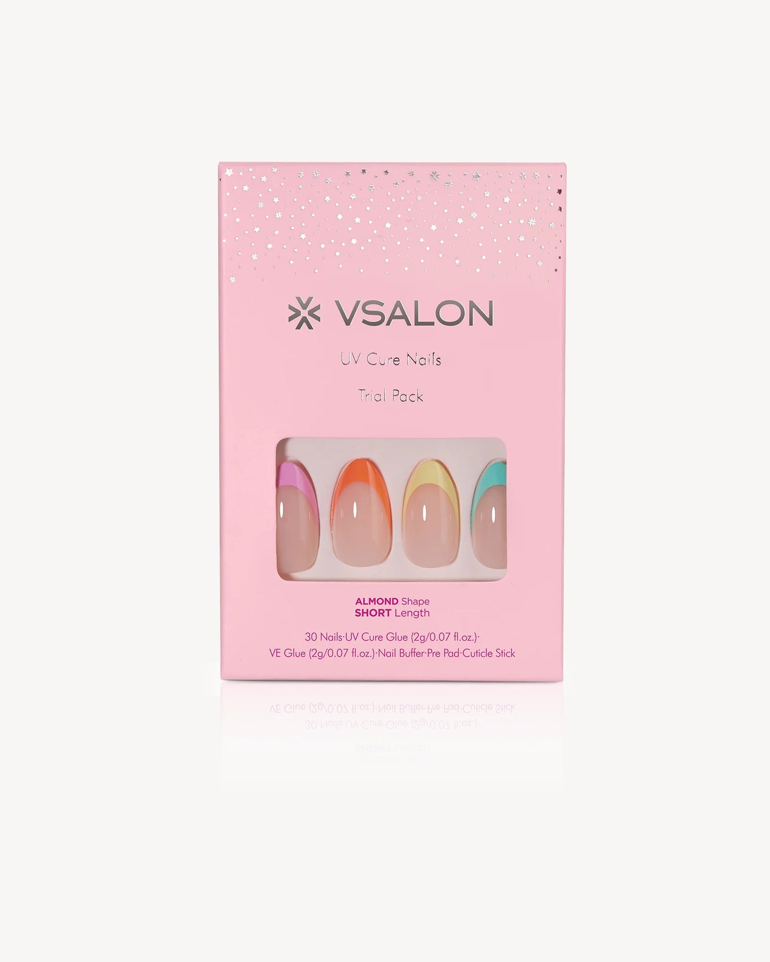 🌈 Color Pop French Tips – Mini UV Press-On Set