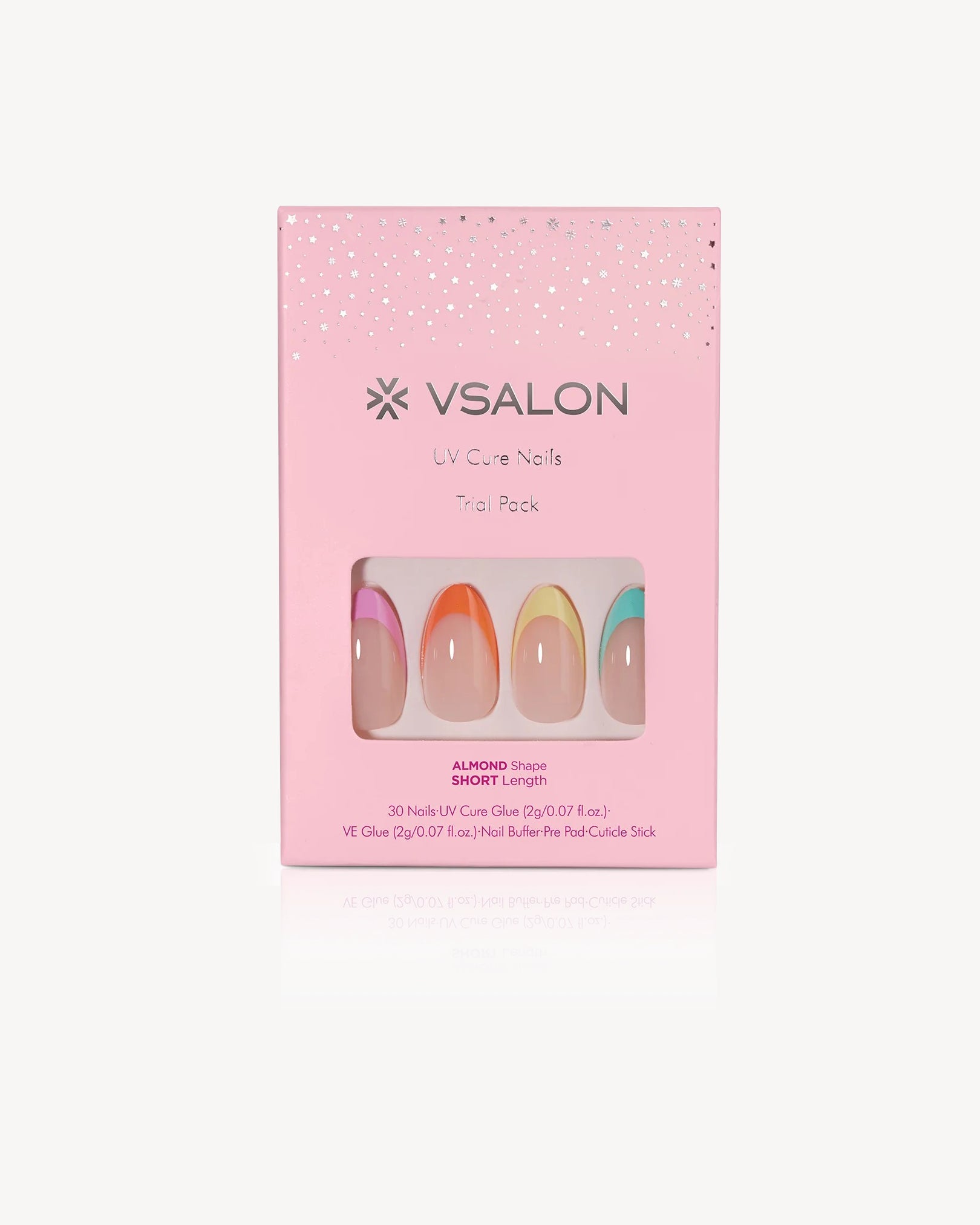 🌈 Color Pop French Tips – Mini UV Press-On Set