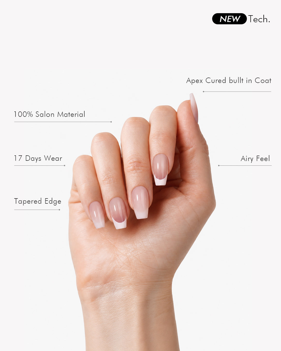 Belle De Jour coffin short gel press-on nails featuring tapered edges and professional salon finish