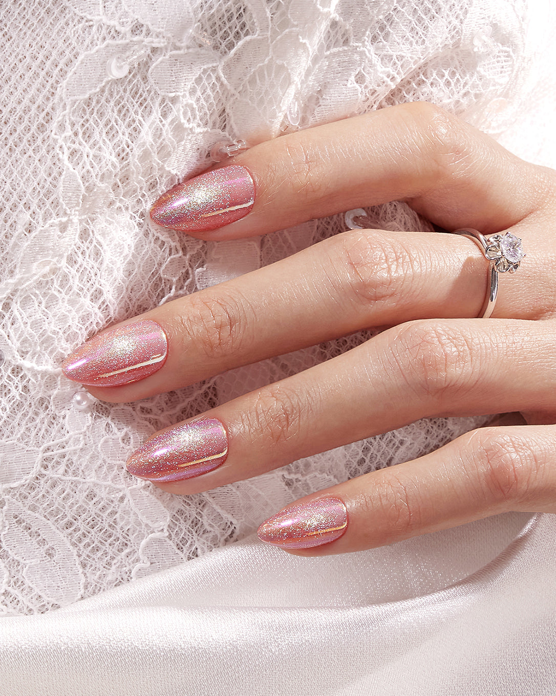 Tippie Firework gel press on nails with glitter shine, perfect for holiday parties and special occasions