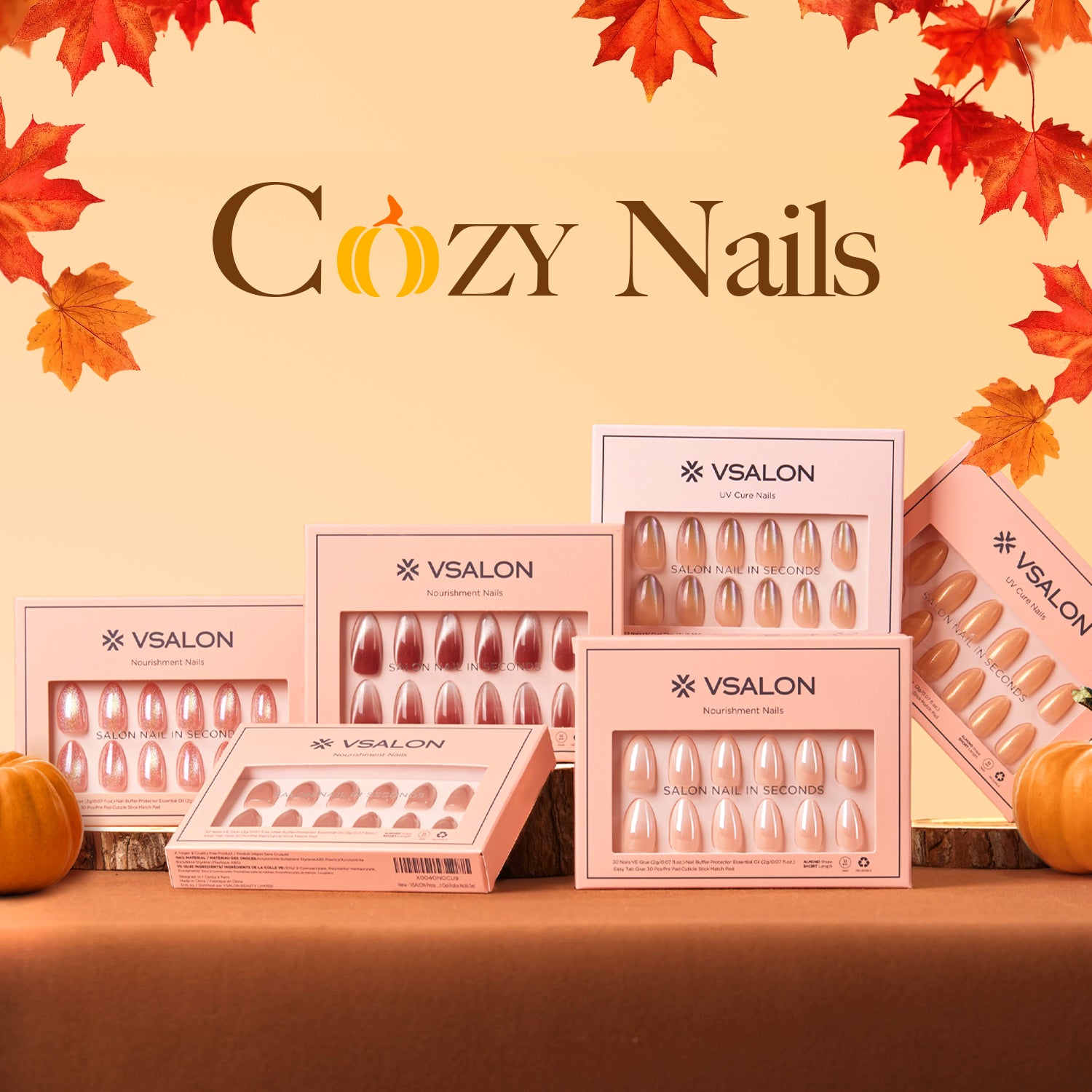 Golden Leaves Box: 4-6 Nails+Kits