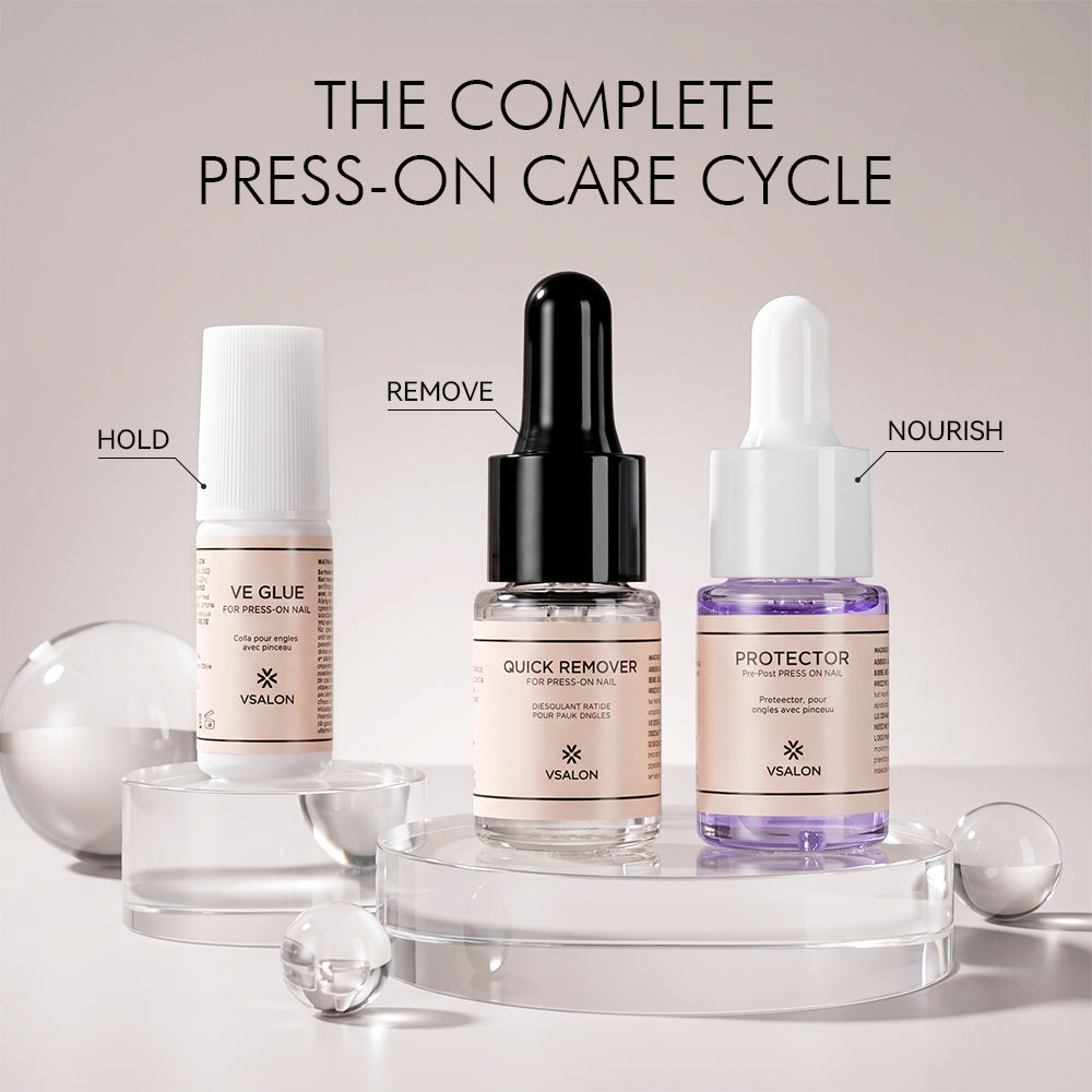 Long-Wear Press-On Nail Essentials Trio