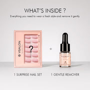 VSALON Mystery Nails and Quick Remover kit with one surprise press-on nail set