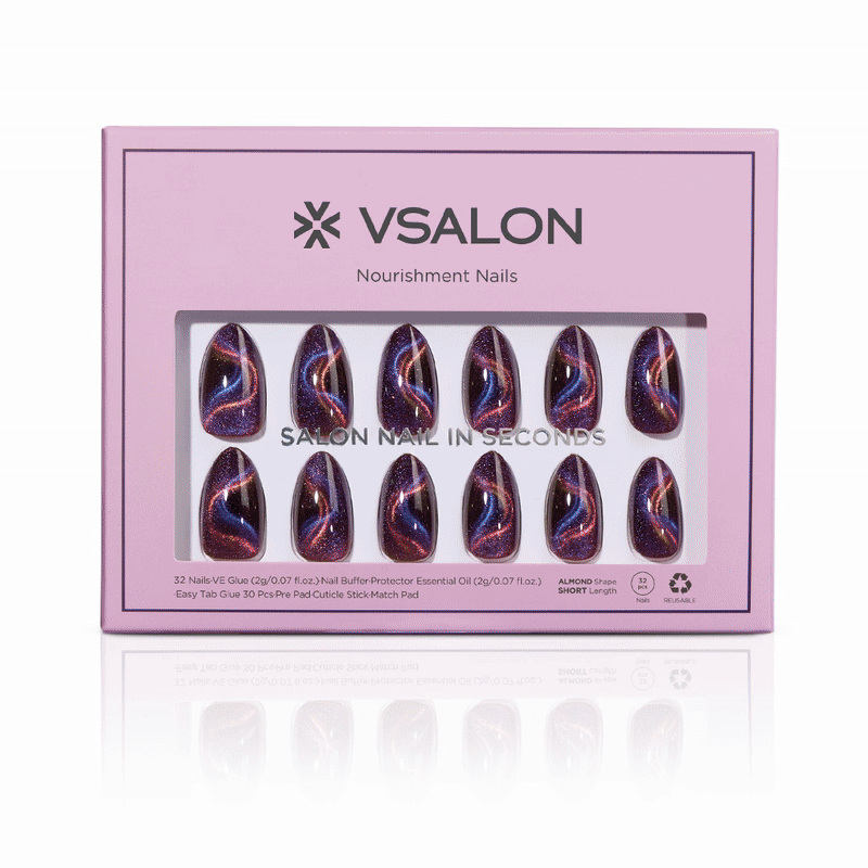 VSALON Winter Nail Gift Set – mix of holiday-inspired press on nails.