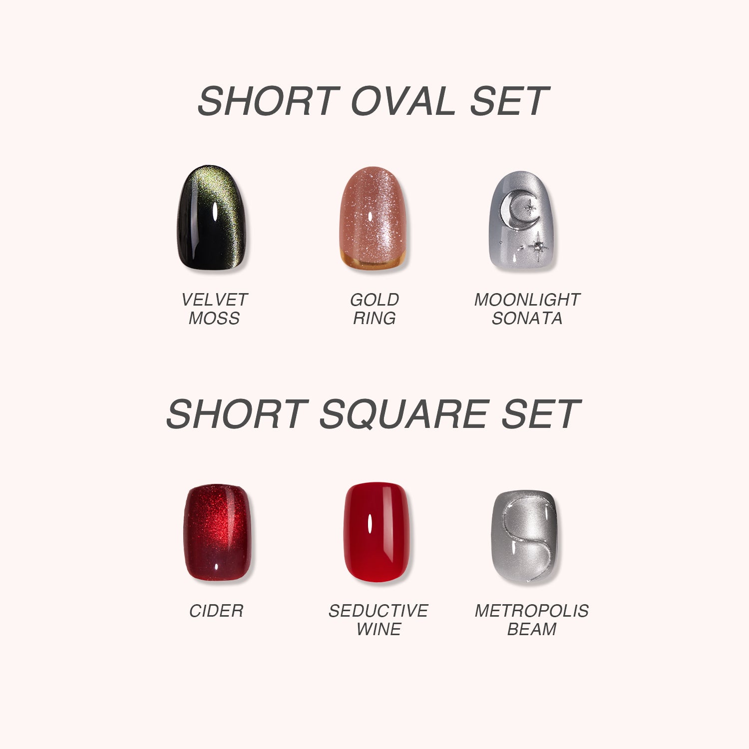 Short Oval & Square Sets