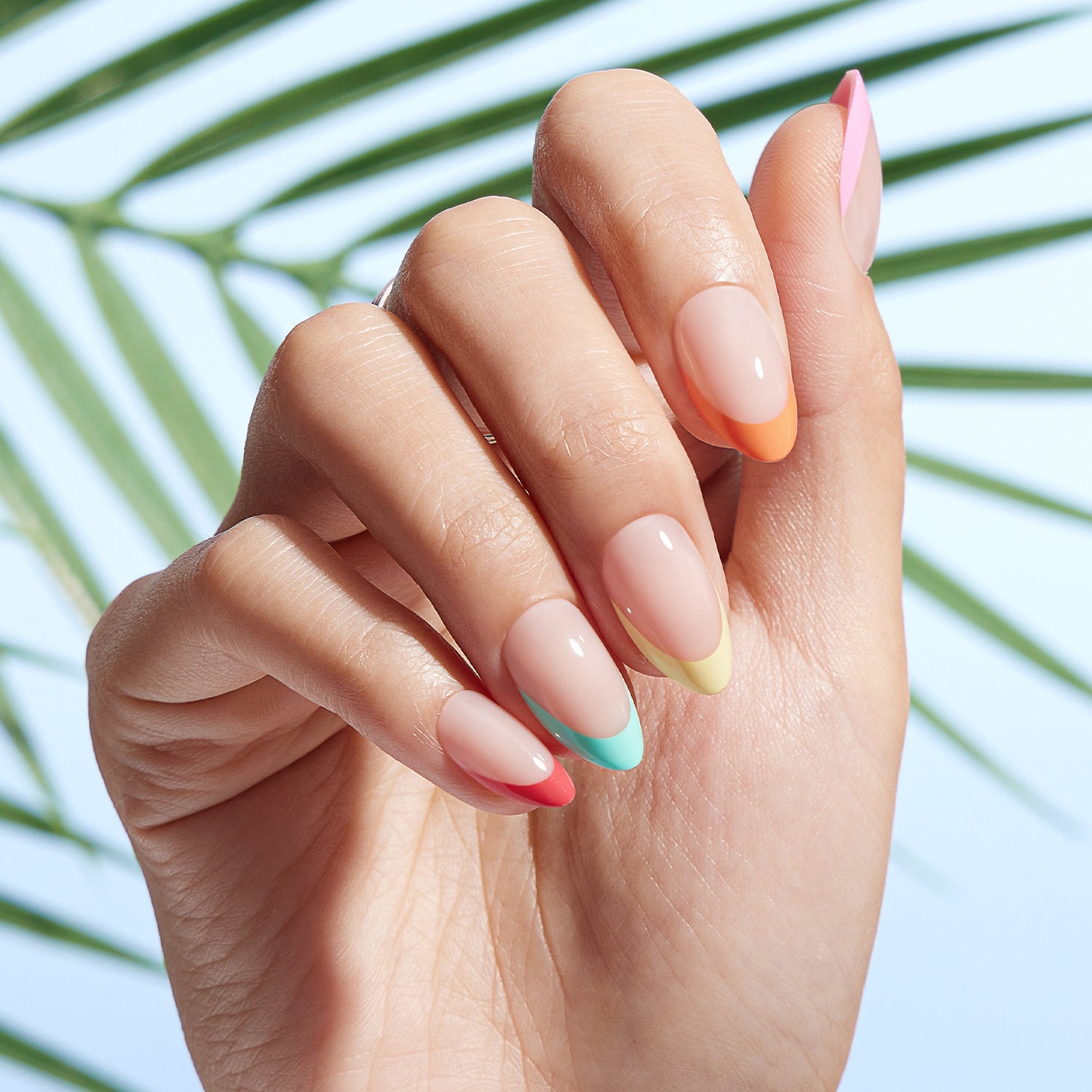 🌈 Color Pop French Tips – Mini UV Press-On Set