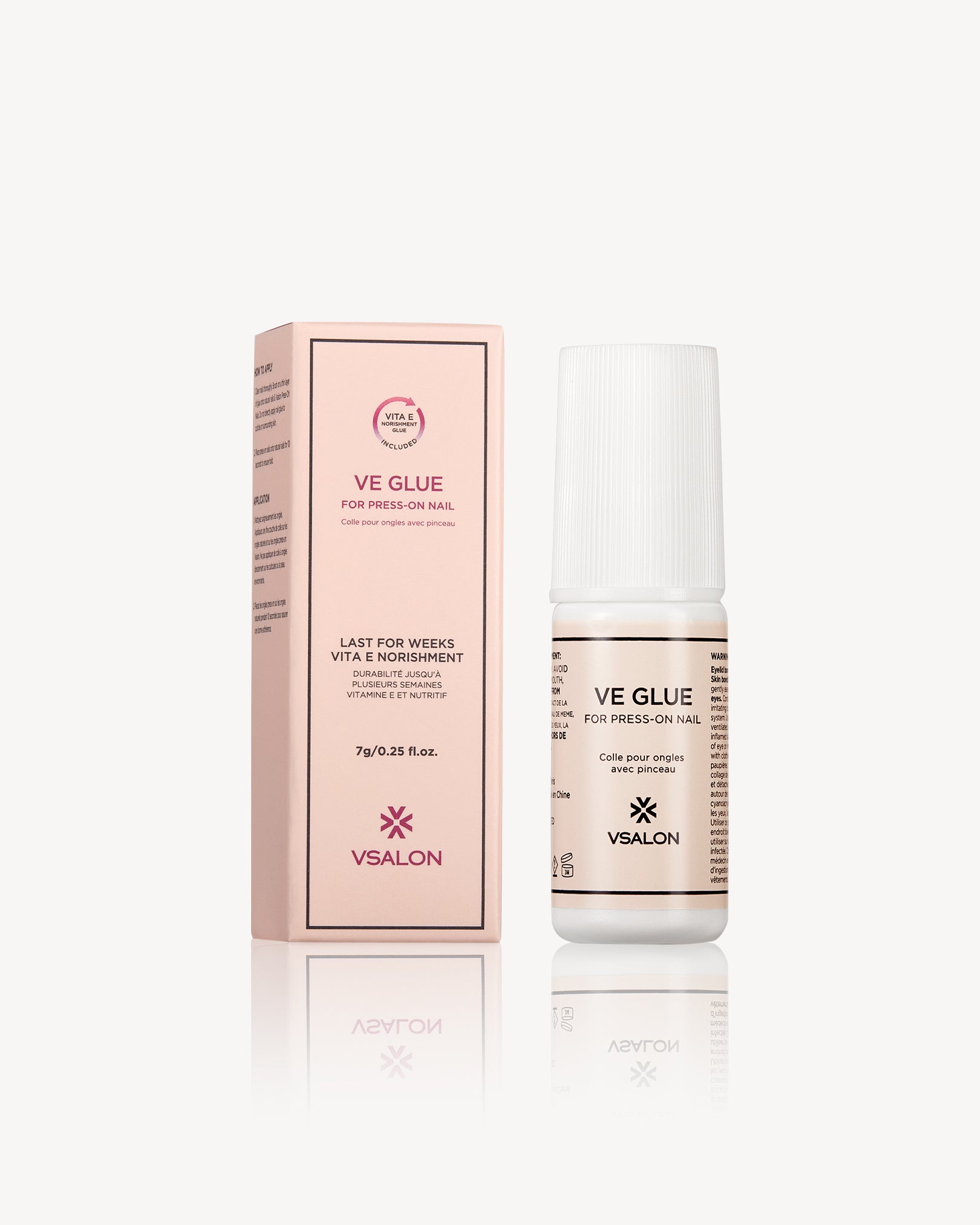 VSALON Vitamin E nail glue – gentle adhesive for press on nails with vitamin E care and long-lasting hold