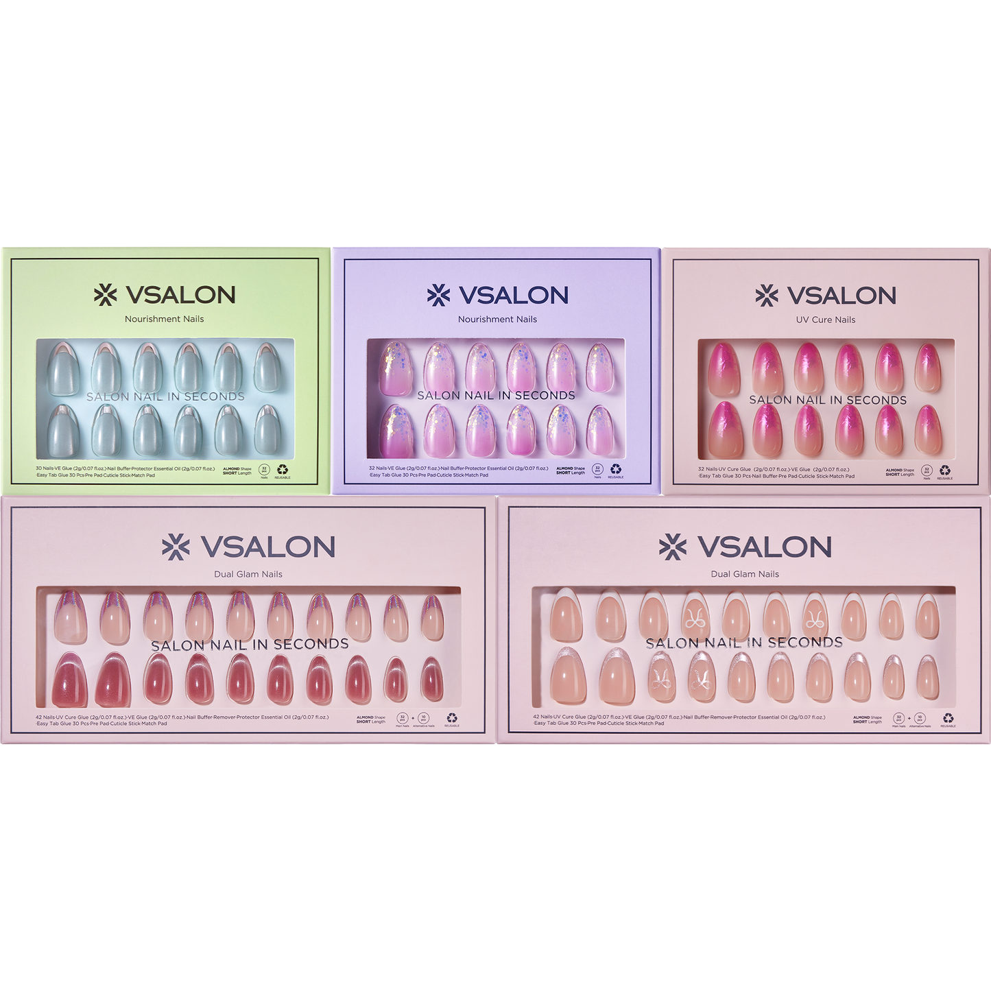 حقيبة Nail Wonderland: مع 5 أظافر + مجموعة تجريبية مجانية 