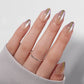 VSALON UV Cure Nails Autumn Gold Cat Eye Short Almond Press On Nails - elegant look worn on hands