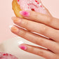 VSALON Dual Glam Nails Barlow Girl Pink French Tips Short Almond Press On Nails - perfect for daily wear or office style.