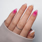 VSALON Dual Glam Nails Barlow Girl Pink French Tips Short Almond Press On Nails - model wearing
