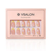 VSALON Nourishment Chamomile Floral Short Almond Press On Nails - easy to apply, salon-quality, lasts 25+ days.