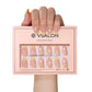 VSALON Nourishment Chamomile Floral Short Almond Press On Nails - salon-quality, long-lasting.