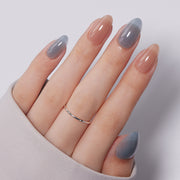 VSALON Dual Glam Nails Charming Blossoms Solid Color Short Almond Press On Nails - model wearing