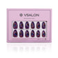 VSALON Nourishment Cosmos Purple Short Almond Press On Nails - easy to apply, salon-quality, lasts 25+ days.