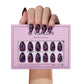 VSALON Nourishment Cosmos Purple Short Almond Press On Nails - durable, easy to apply at home.