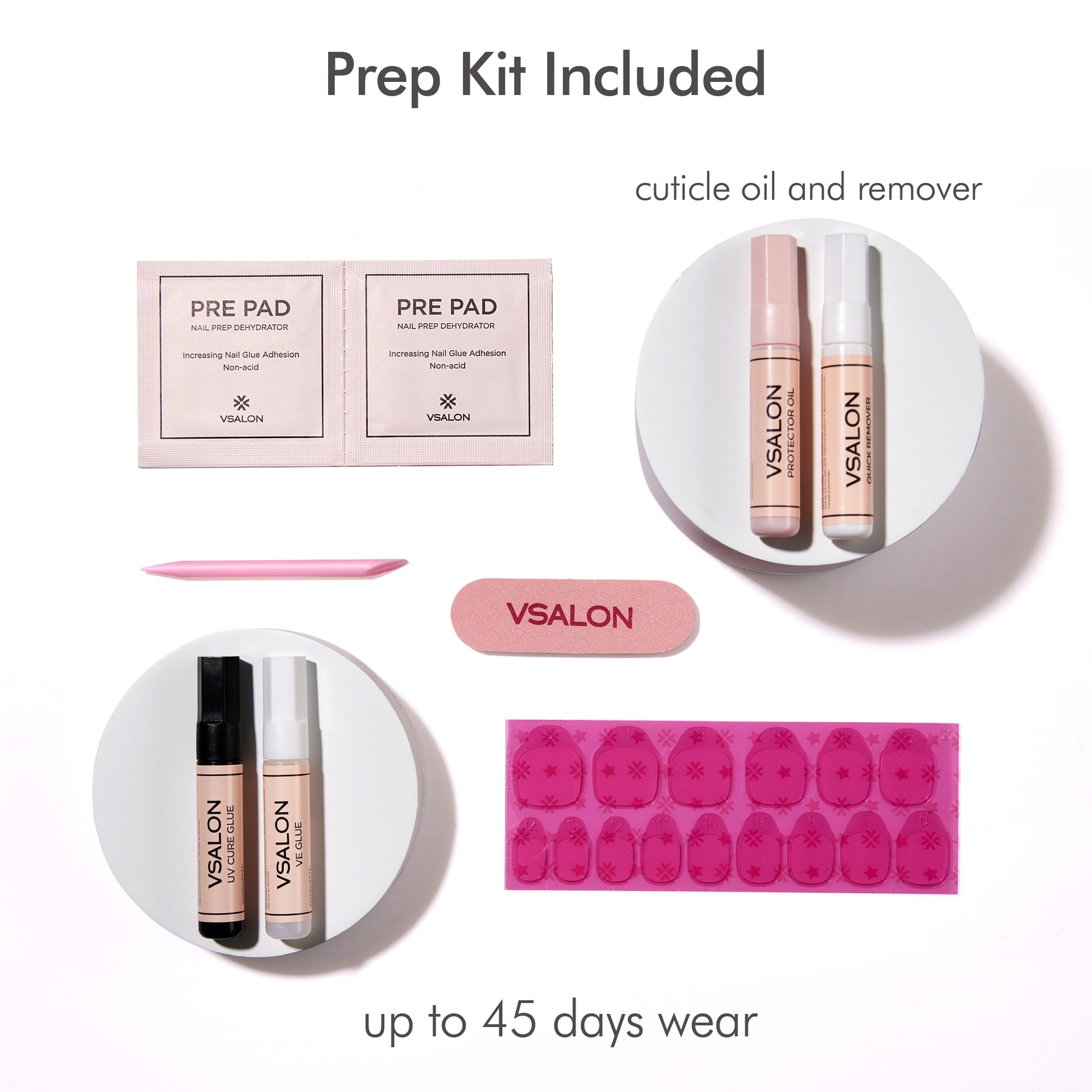 VSALON Dual Glam Press On Nails – prep-kit-included