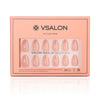 VSALON UV Cure Nails Golden Dream Nude Pink Ombre French Tips Short Almond Press On Nails - Front view of VSALON press on nails box showing style and nail set details