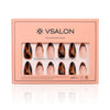 VSALON Nourishment Nails Leopard Luxe Brown Medium Almond Press On Nails - easy to apply, salon-quality, lasts 25+ days.