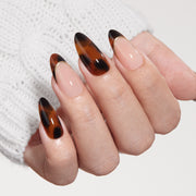 VSALON Nourishment Nails Leopard Luxe Brown Medium Almond Press On Nails - elegant look worn on hands