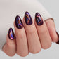 VSALON Nourishment Cosmos Purple Short Almond Press On Nails - natural look on hand model