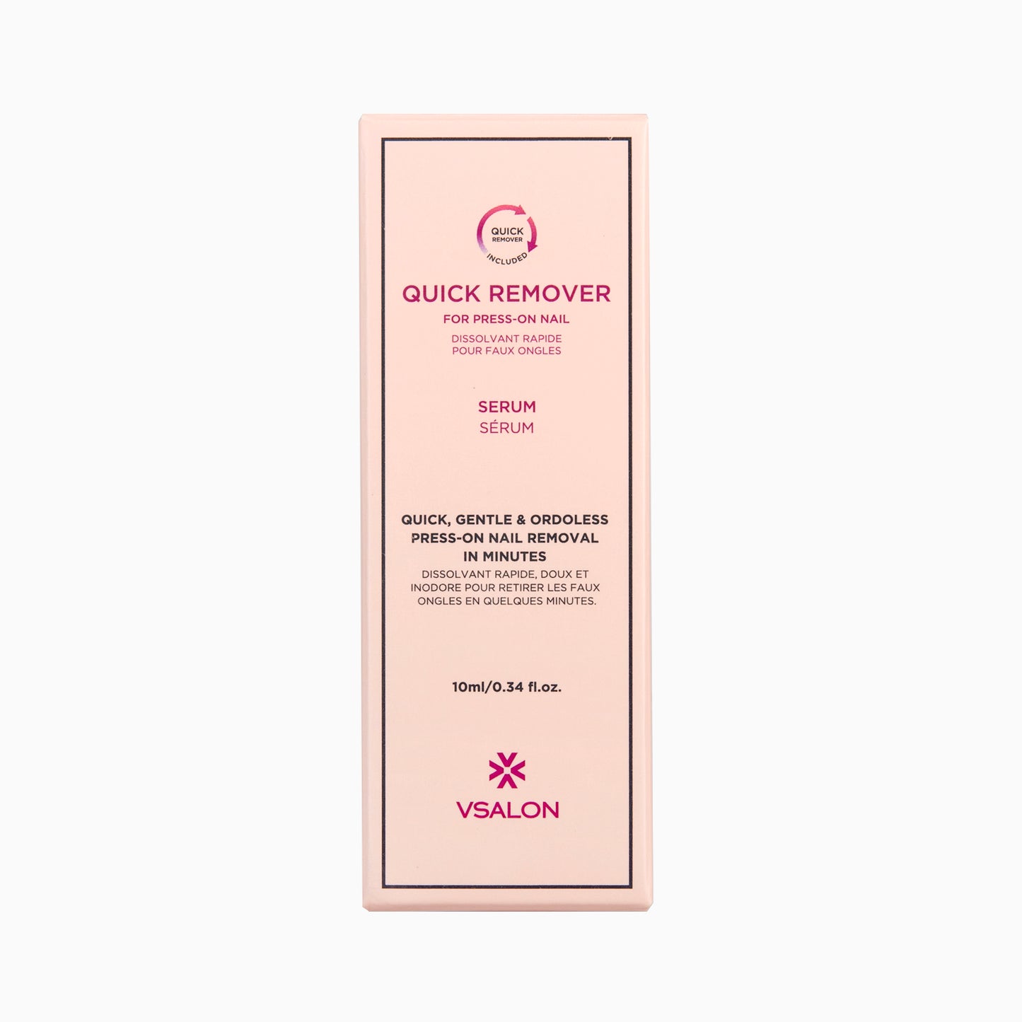 VSALON nail remover set with bottle and cotton pads – easy removal kit for press on nails