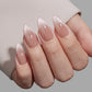 VSALON UV Cure Nails Sourire pink Cat Eye Short Almond Press On Nails - elegant look worn on hands