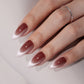 VSALON Nourishment Vampire Kiss Cat Eye Short Almond Press On Nails - natural look on hand model