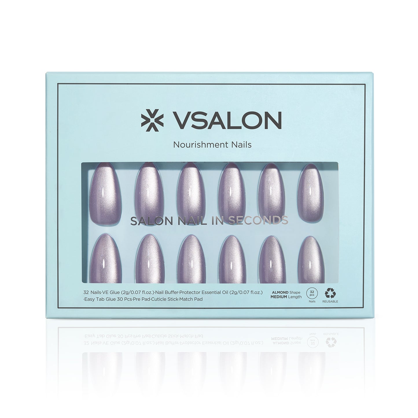 VSALON Nourishment Witch Charm Cat Eye Short Almond Press On Nails - salon-quality, long-lasting.