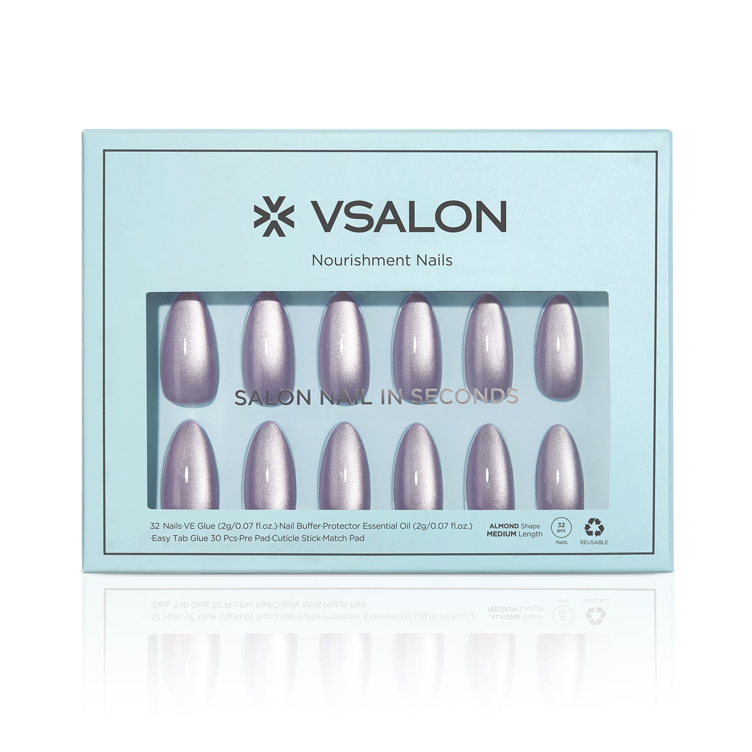 VSALON Nourishment Witch Charm Cat Eye Short Almond Press On Nails - salon-quality, long-lasting.
